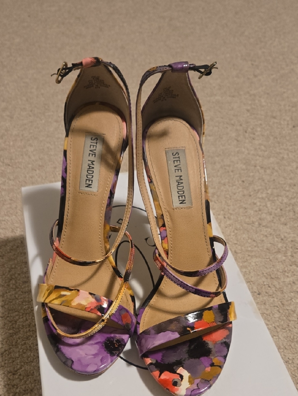 Steve Madden Purple Multi Floral Strappy Sandals